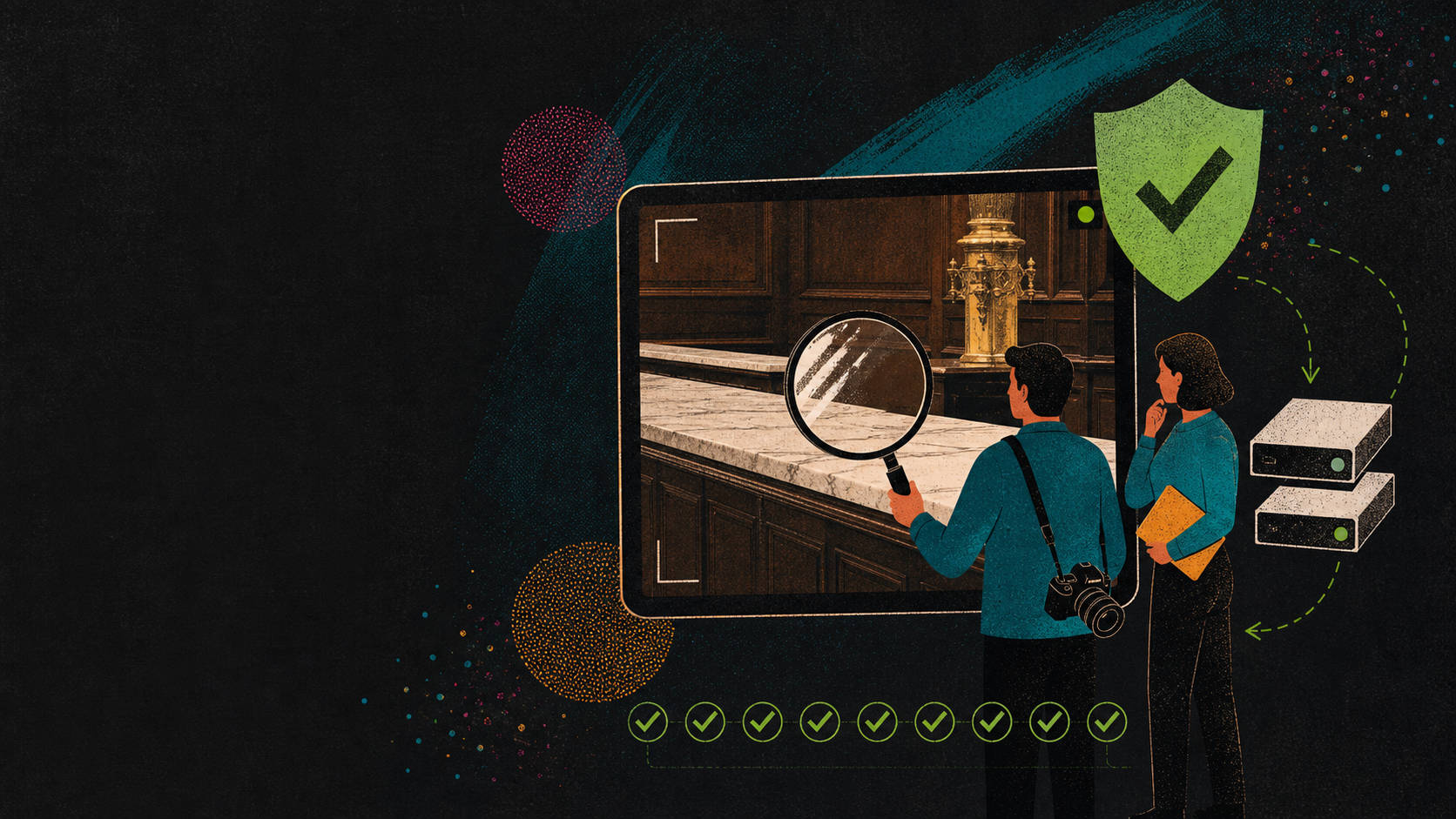 BusinessArt-illustratie van de beeldcheck